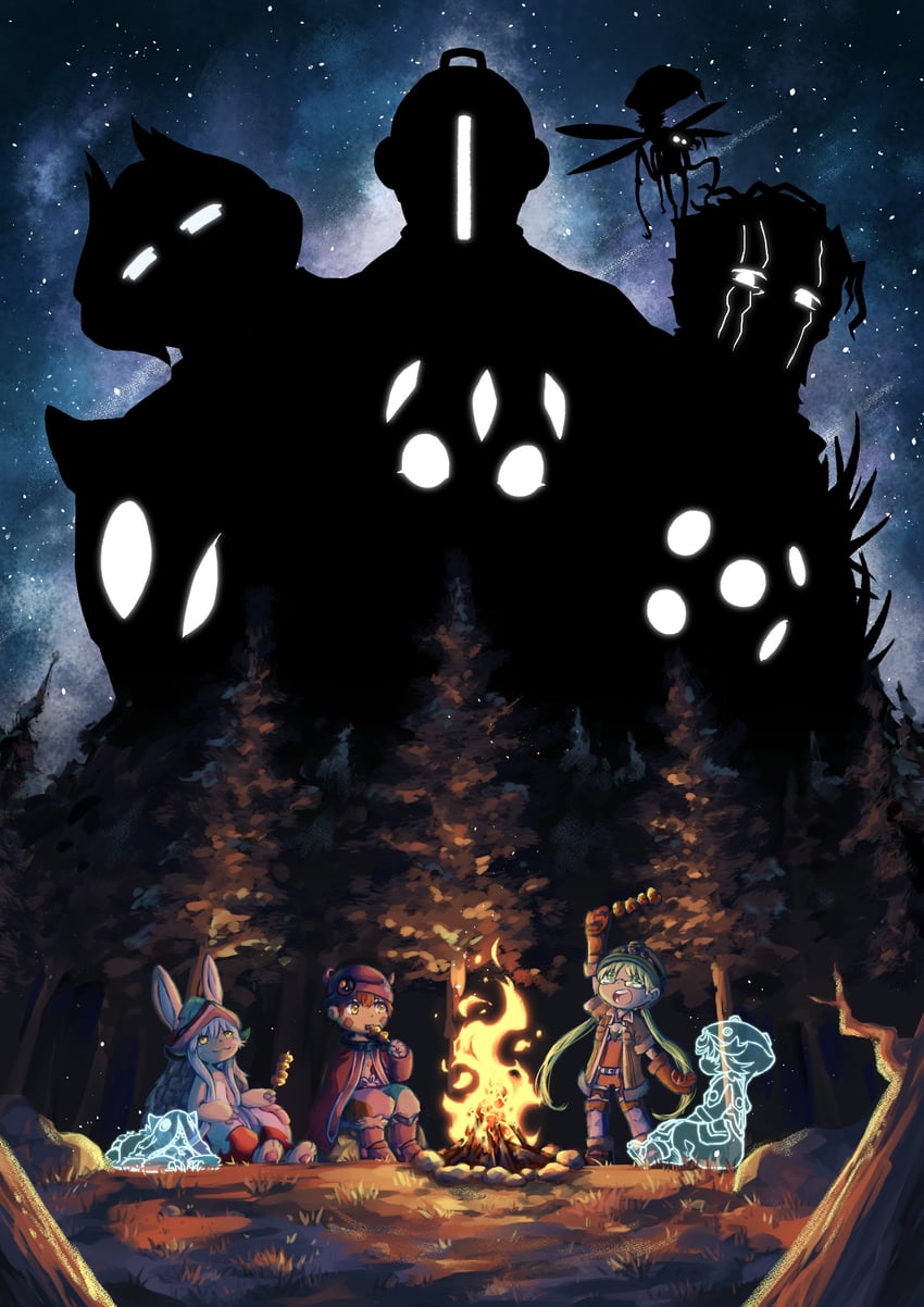 nanachi, reg, faputa, riko, ozen, and 7 more (made in abyss) drawn by darkrainfire