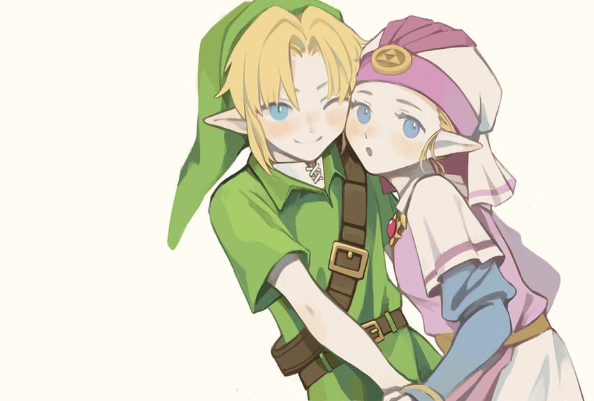 link, princess zelda, young link, and young zelda (the legend of zelda and 1 more) drawn by jiaoyan_chacha