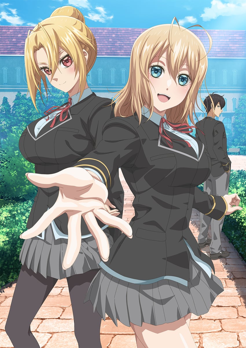 angelica rafa redgrave, leon fou bartford, and olivia (otome gee sekai wa mob ni kibishii sekai desu)