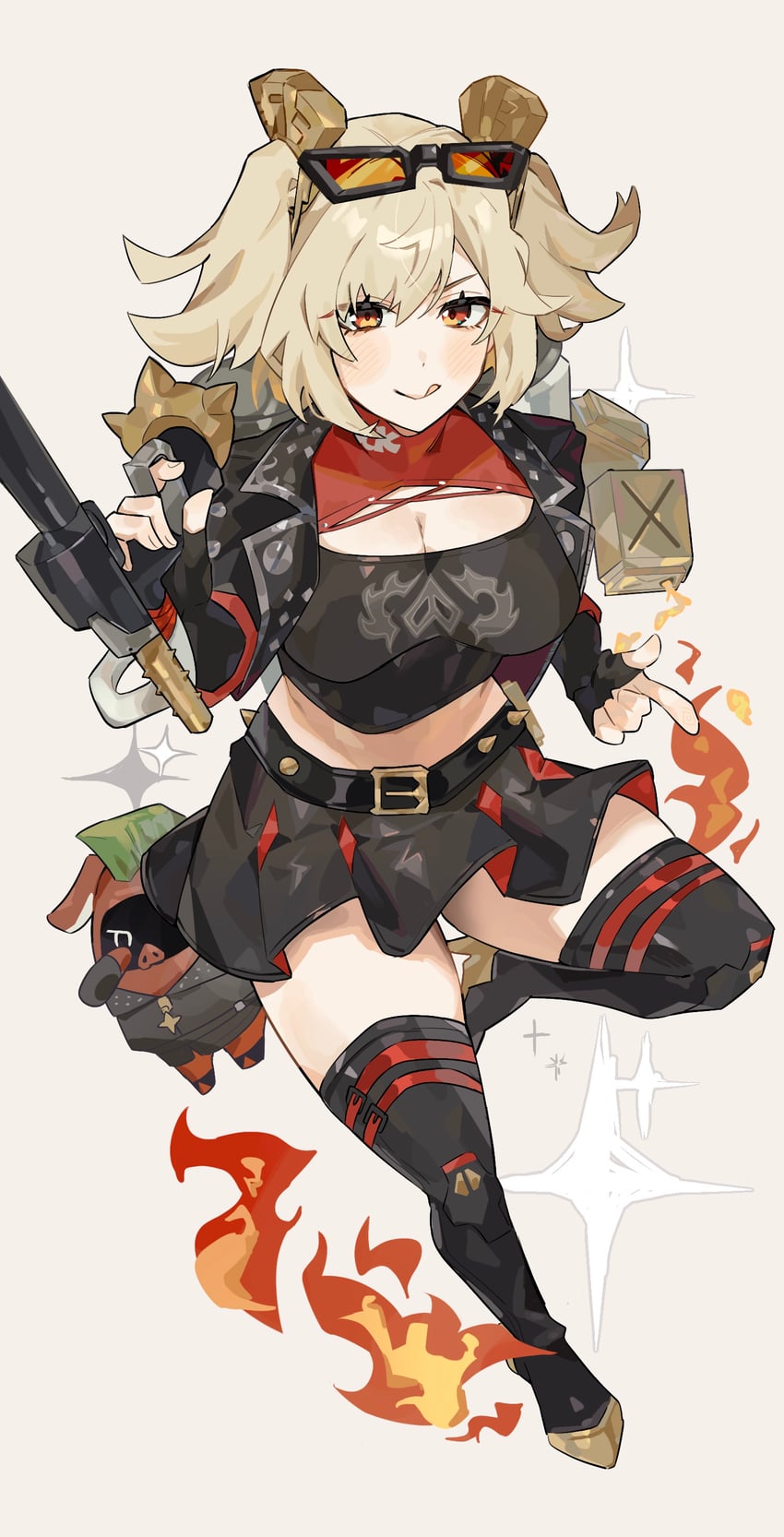 burnice white and red moccus (zenless zone zero) drawn by umiinu_(umi_inu11)