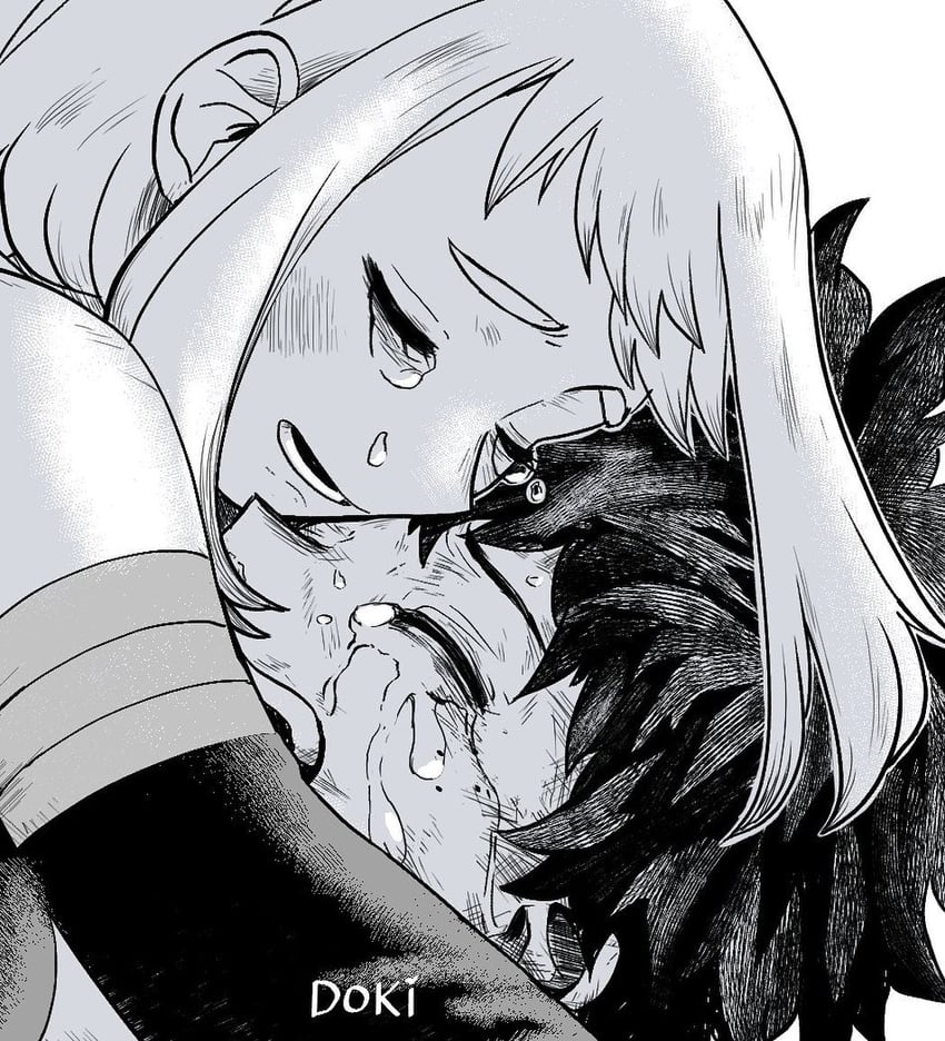 midoriya izuku and uraraka ochaco (boku no hero academia) drawn by dokidokicat
