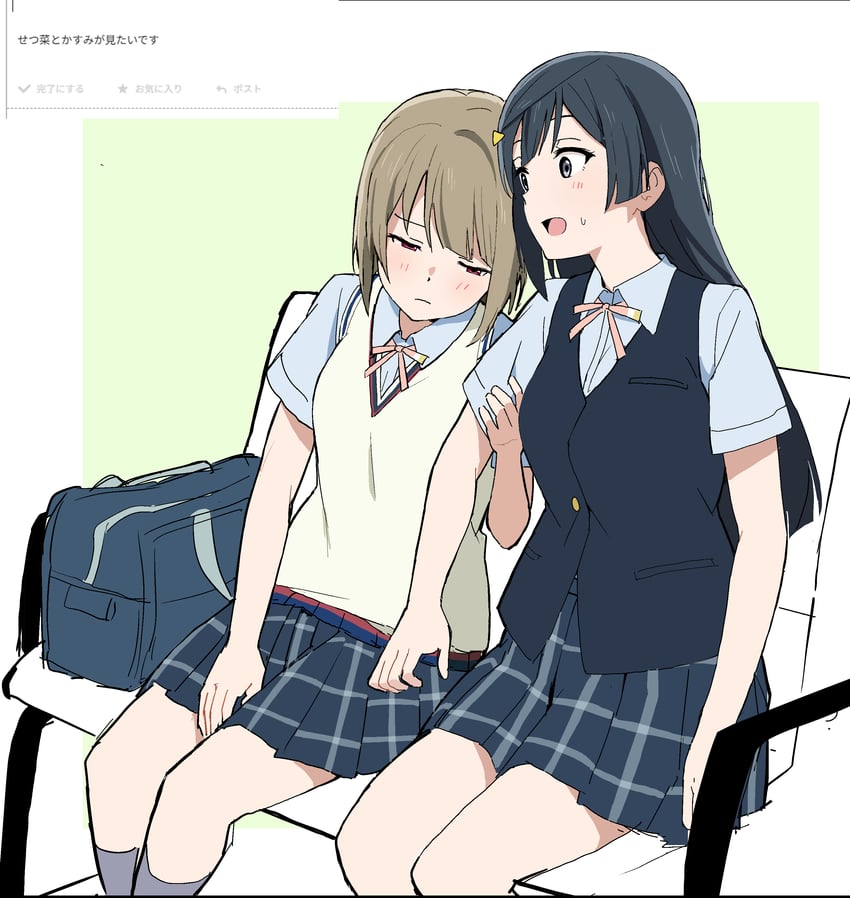 yuki setsuna and nakasu kasumi (love live! and 2 more) drawn by mamei_(imame1997)
