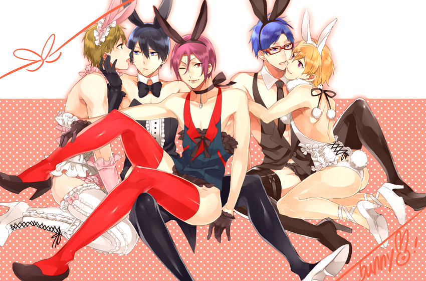 tachibana makoto, nanase haruka, matsuoka rin, hazuki nagisa, and ryuugazaki rei (free!) drawn by kotobuki_(medetai)