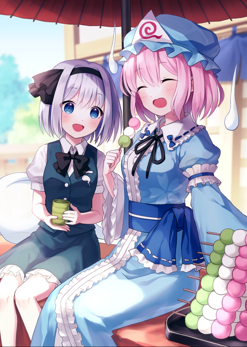 konpaku youmu and saigyouji yuyuko (touhou) drawn by suzuno_naru