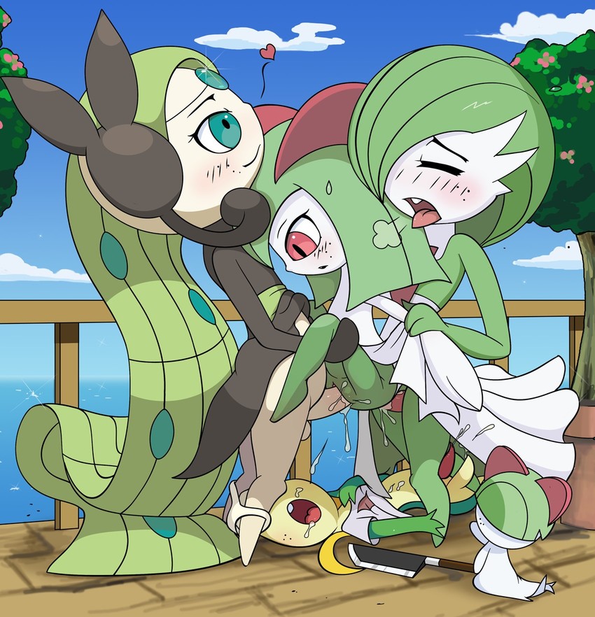 gardevoir, kirlia, snivy, ralts, and meloetta (pokemon) drawn by tricksta