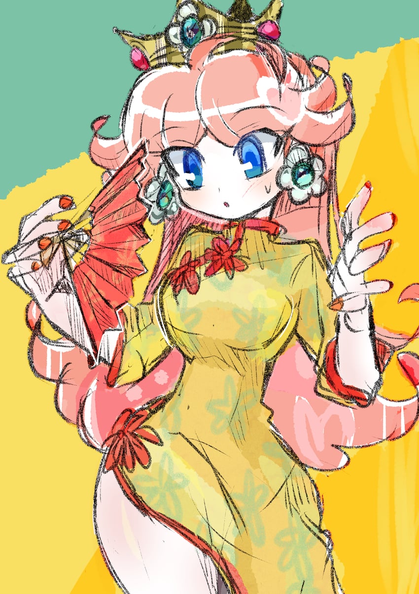 princess daisy (mario) drawn by rakugaki_shitagari-ya