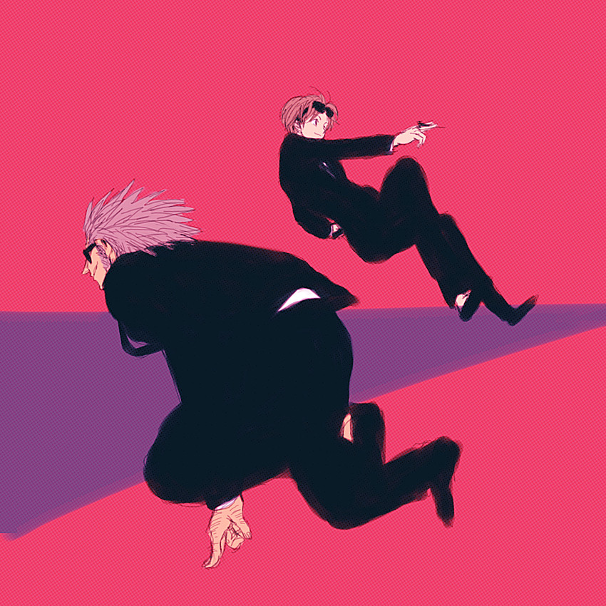 shalnark and uvogin (hunter x hunter) drawn by hanba_guyokota