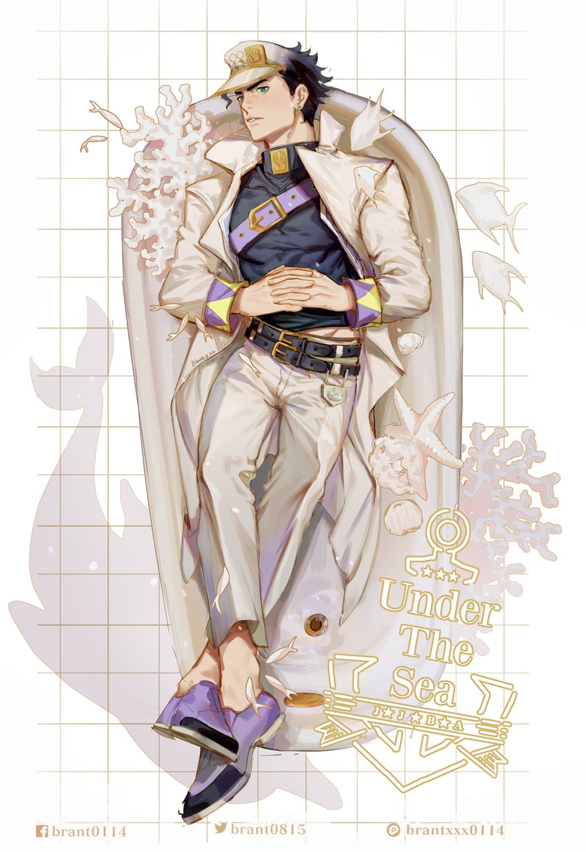 kujo jotaro (jojo no kimyou na bouken and 1 more) drawn by brant0815