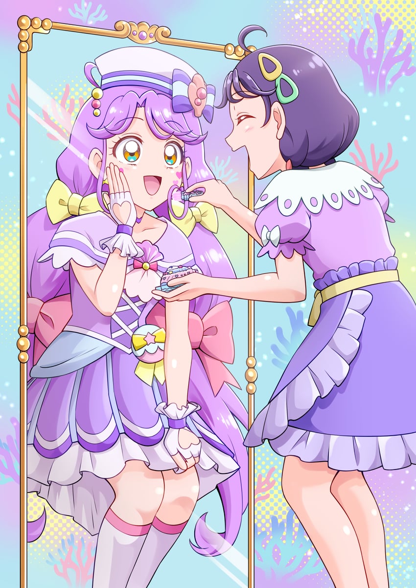 suzumura sango and cure coral (precure and 1 more) drawn by raina_(14758801)