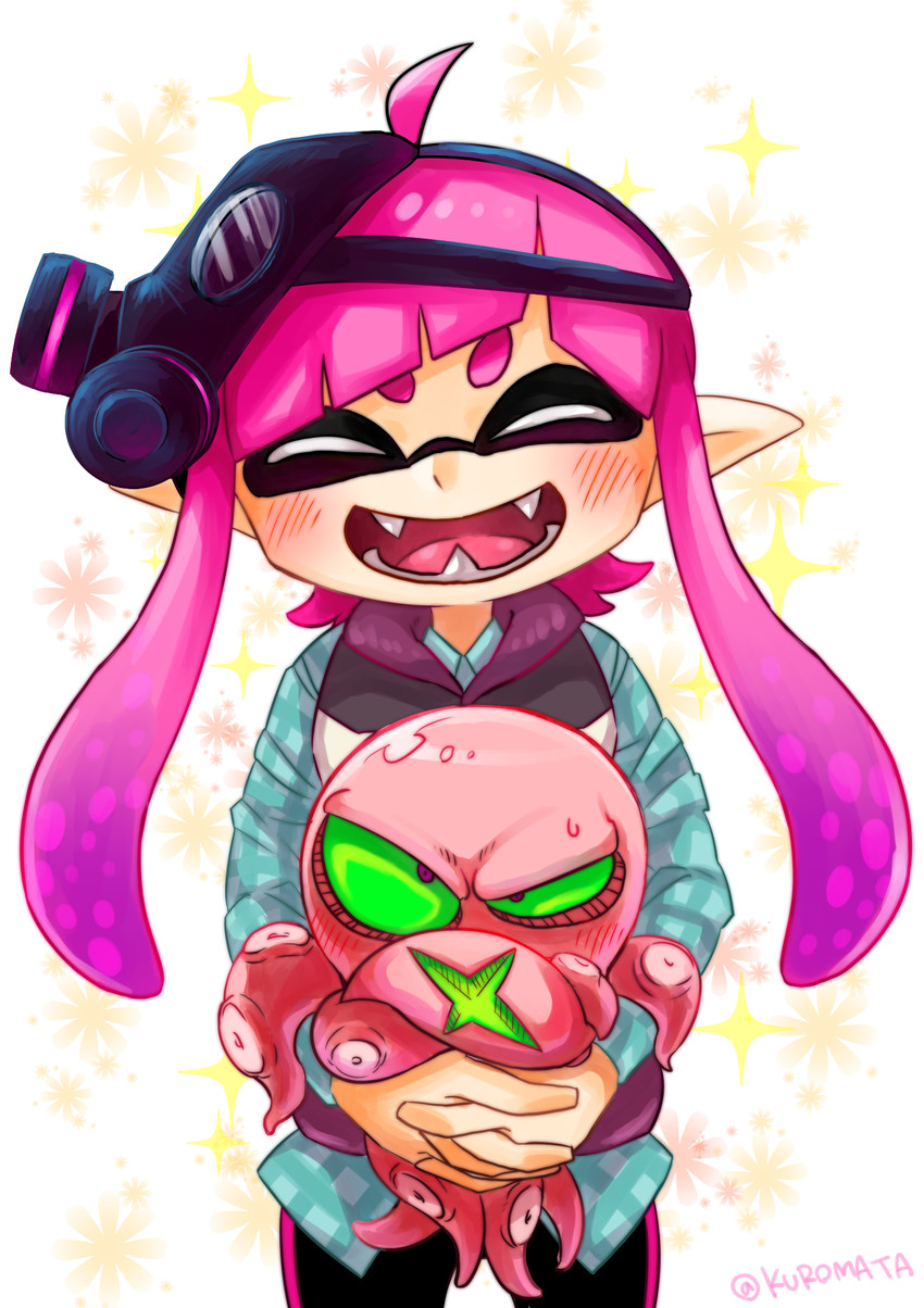 inkling player character, inkling girl, and dj octavio (splatoon and 1 more) drawn by kuromata