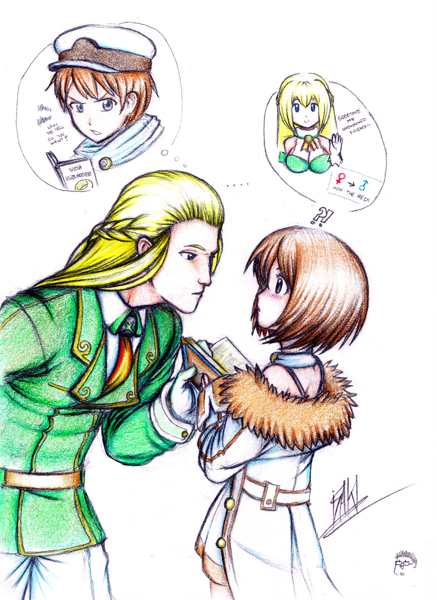 blanc and vert (neptune and 2 more) drawn by isaki_tanaka