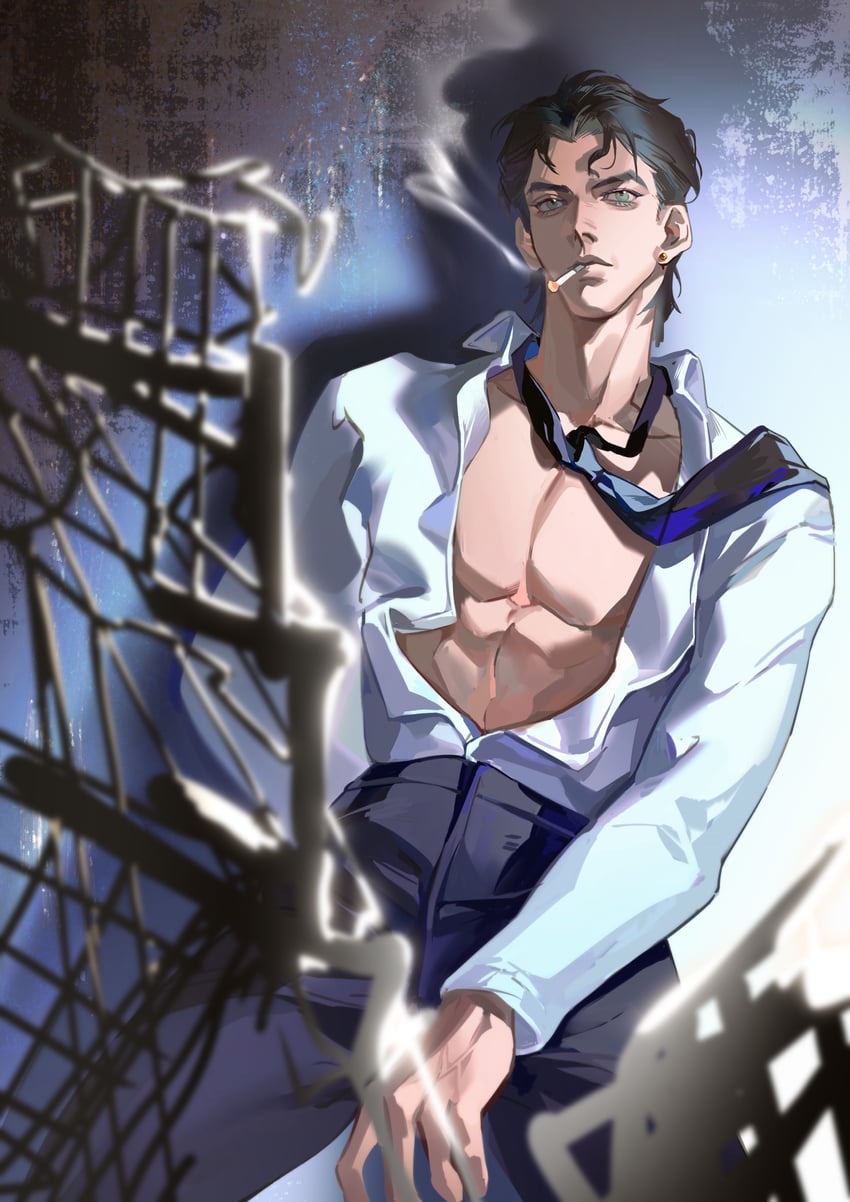kujo jotaro (jojo no kimyou na bouken and 1 more) drawn by kuriimalekou