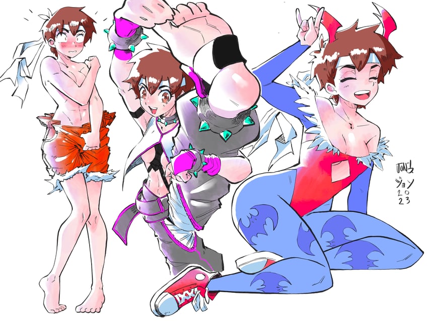 han juri, lilith, kasugano sakura, and blanka (street fighter and 3 more) drawn by getinthegustaff