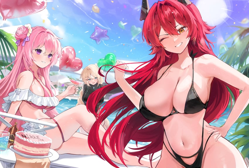 red hood, dorothy, and rapunzel (goddess of victory: nikke) drawn by gurami_(zangizarang)