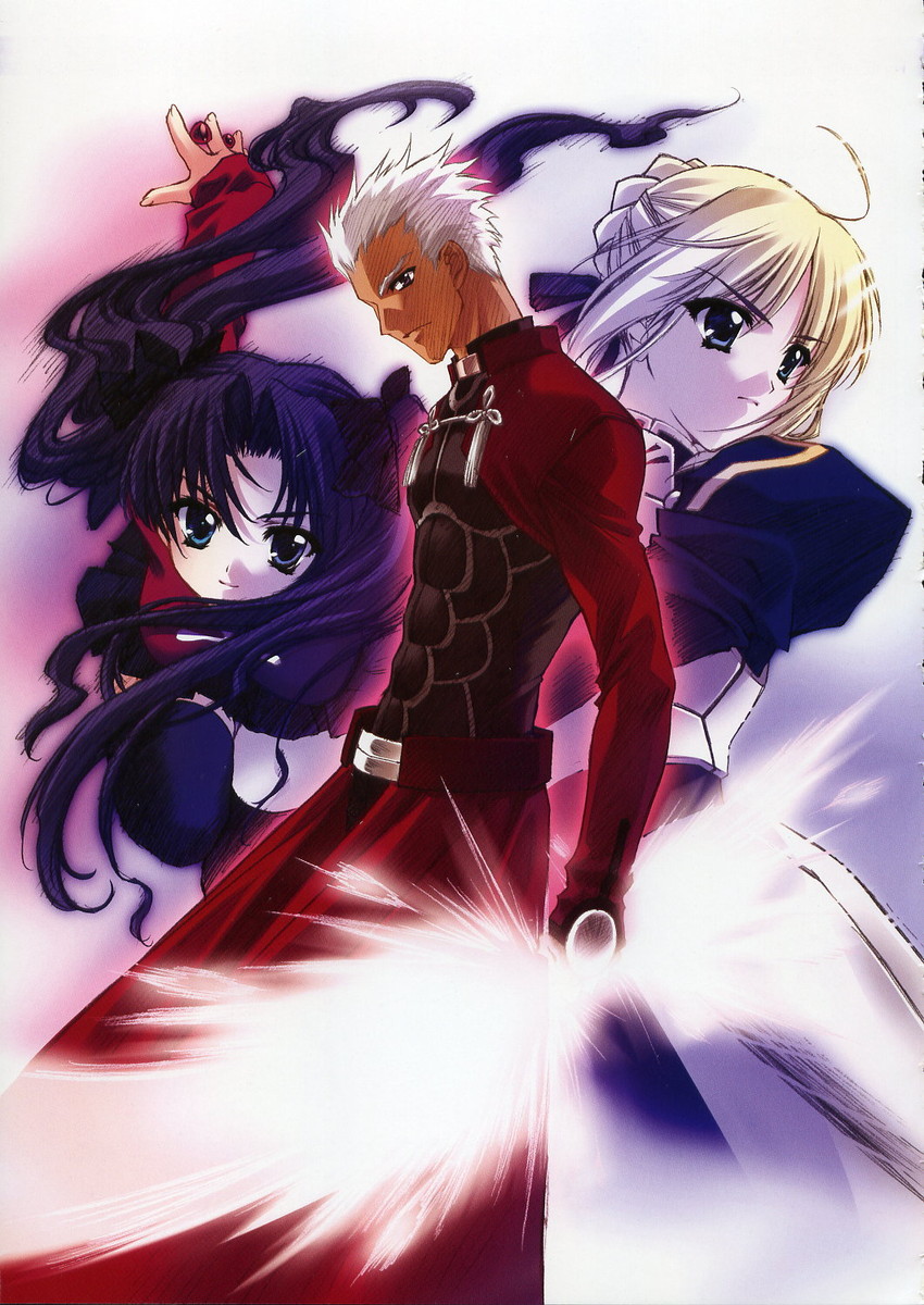 artoria pendragon, saber, tohsaka rin, and archer (fate and 1 more) drawn by carnelian