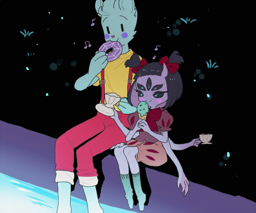 muffet and nice cream guy (undertale) drawn by namako_(akisamesyuuta)