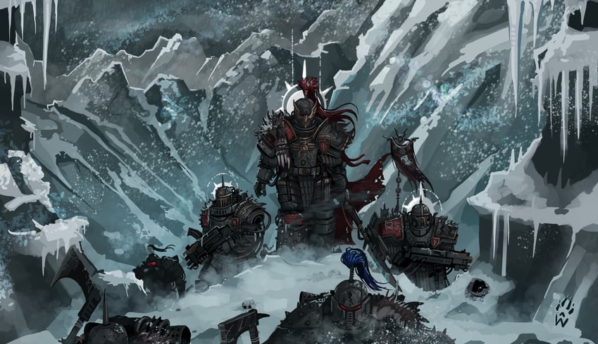 adeptus custodes, thunder warriors, and constantin valdor (warhammer 40k) drawn by wolfdawg_art