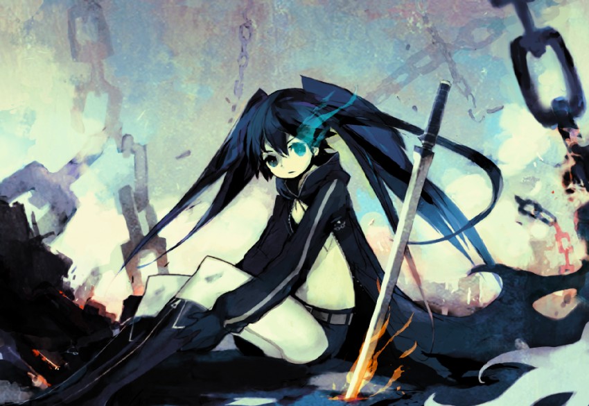 black rock shooter (black rock shooter) drawn by komaki_megumi