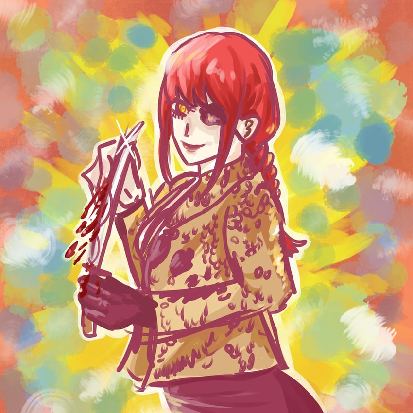 makima and majima goro (chainsaw man and 1 more) drawn by trentin