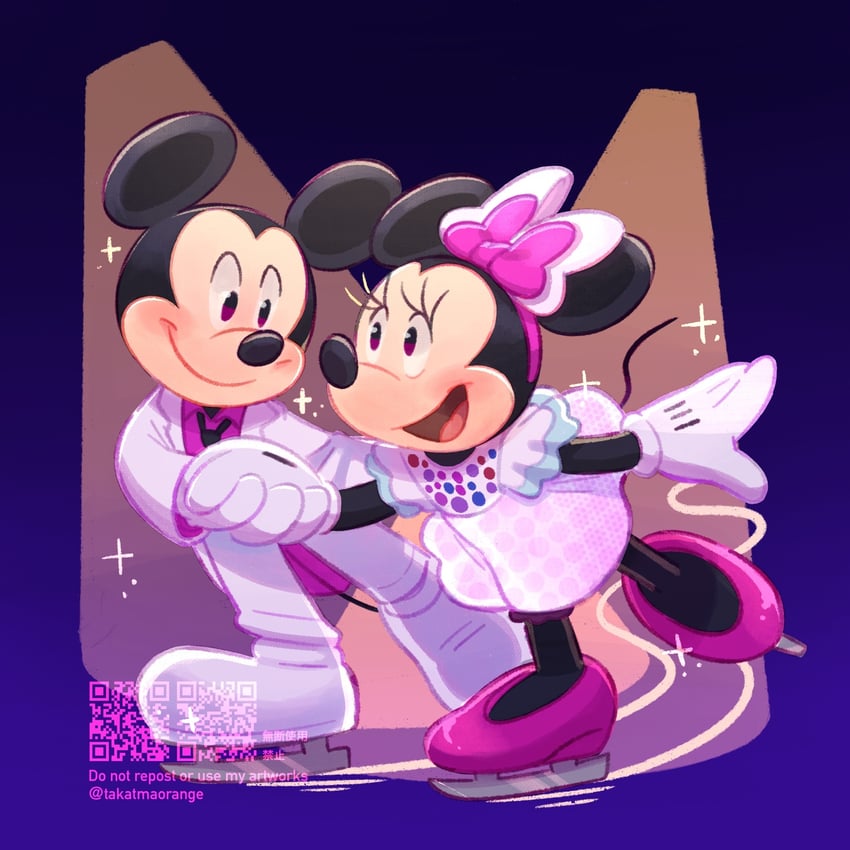 mickey mouse and minnie mouse (mickey mouse & friends) drawn by takatmaorange