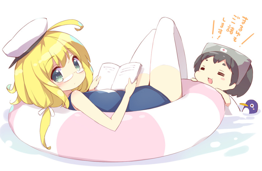 i-8, maru-yu, and failure penguin (kantai collection) drawn by watanon_(gakushokutei)