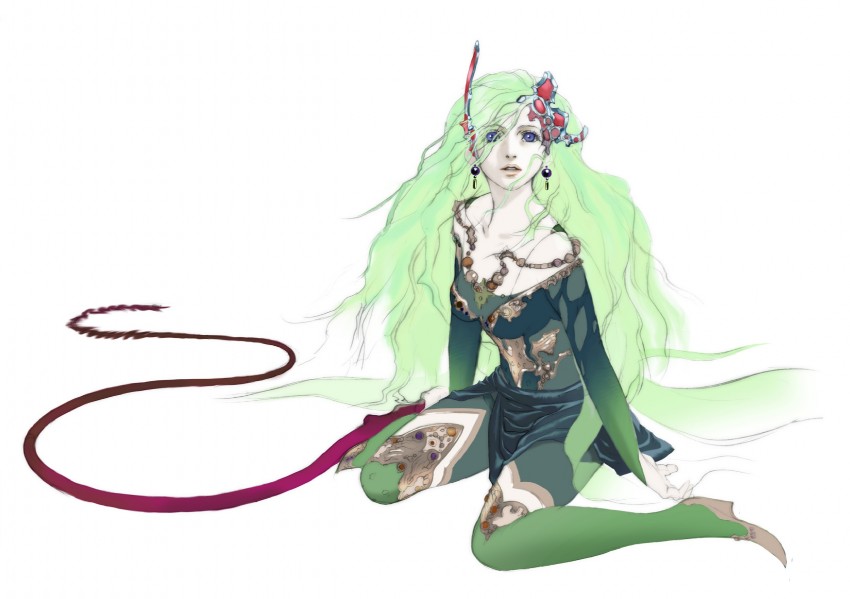 rydia (final fantasy and 2 more) drawn by oguro_akira