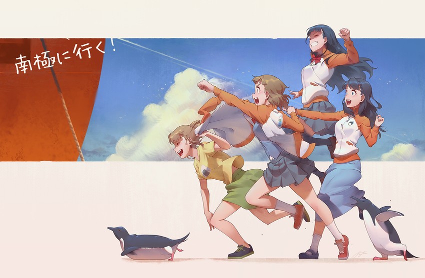 miyake hinata, kobuchizawa shirase, tamaki mari, and shiraishi yuzuki (sora yori mo tooi basho) drawn by regition