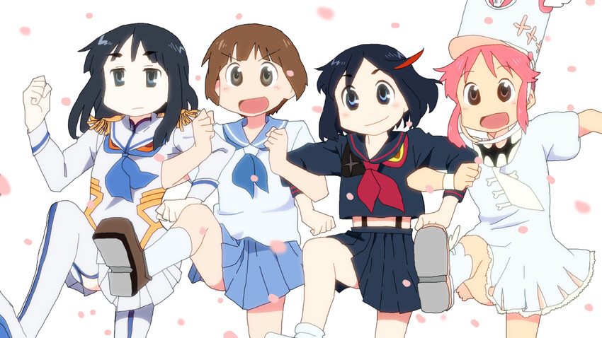 matoi ryuuko, senketsu, kiryuuin satsuki, mankanshoku mako, junketsu, and 1 more (kill la kill and 1 more) drawn by kichi_(akane-horn)