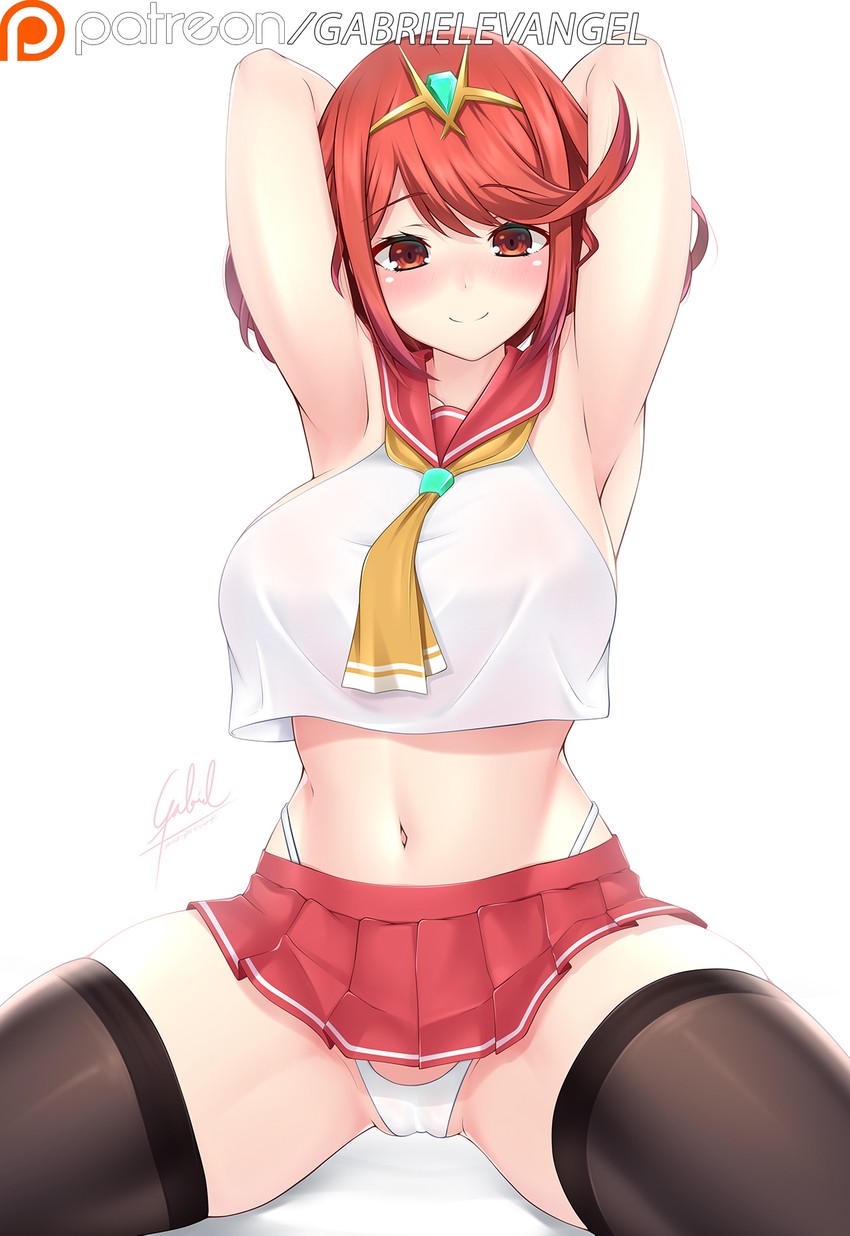 pyra (xenoblade chronicles and 1 more) drawn by gabriel_evangel
