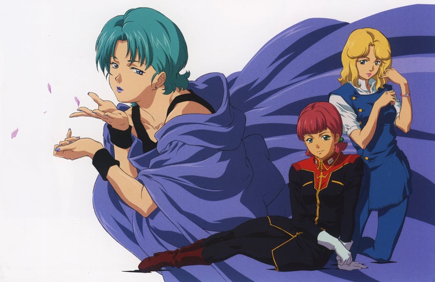 four murasame, sarah zabiarov, and beltorchika irma (gundam and 2 more) drawn by onda_naoyuki