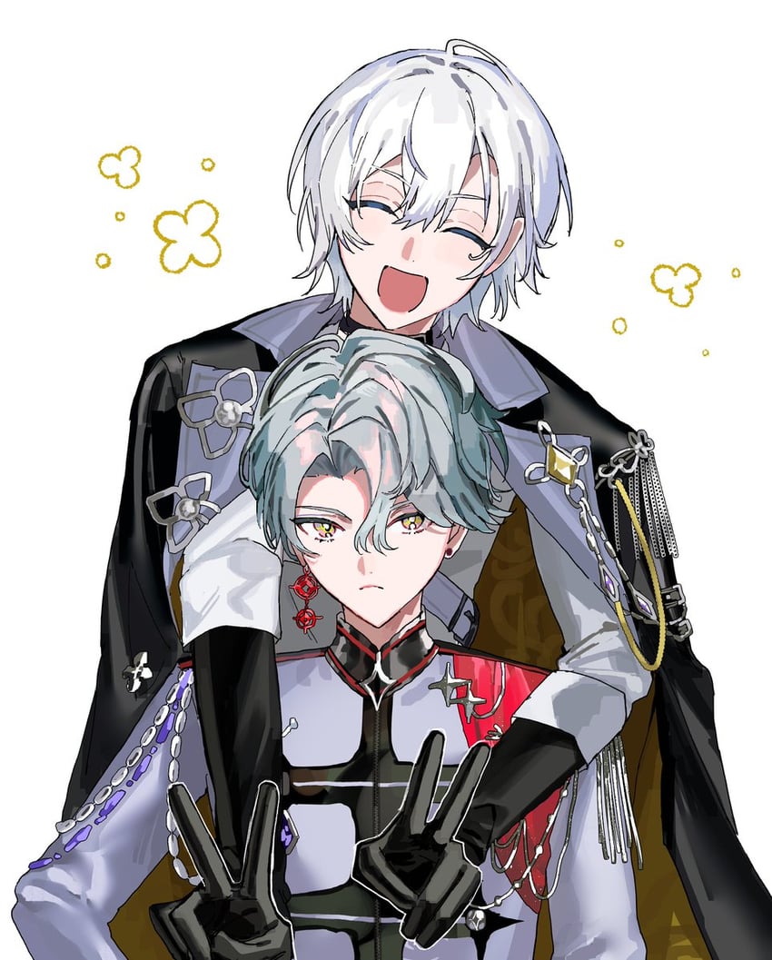 freodore and kaelix debonair (nijisanji and 1 more) drawn by lrprr