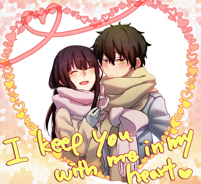 chitanda eru and oreki houtarou (hyouka) drawn by enoch_(enoch0501)