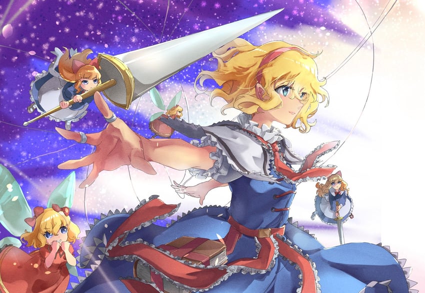 alice margatroid, shanghai doll, and hourai doll (touhou) drawn by nanop38