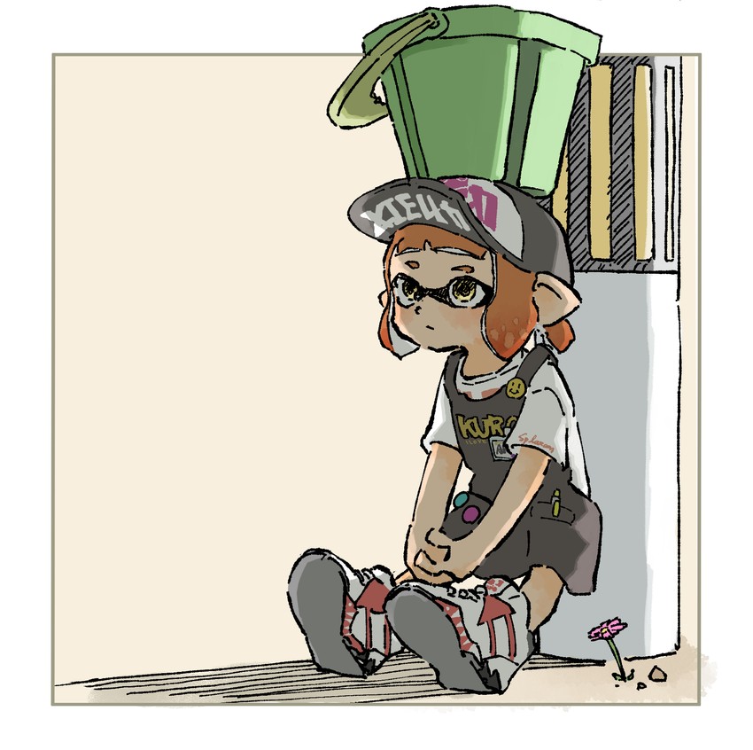inkling player character and inkling girl (splatoon and 1 more) drawn by nishikuromori