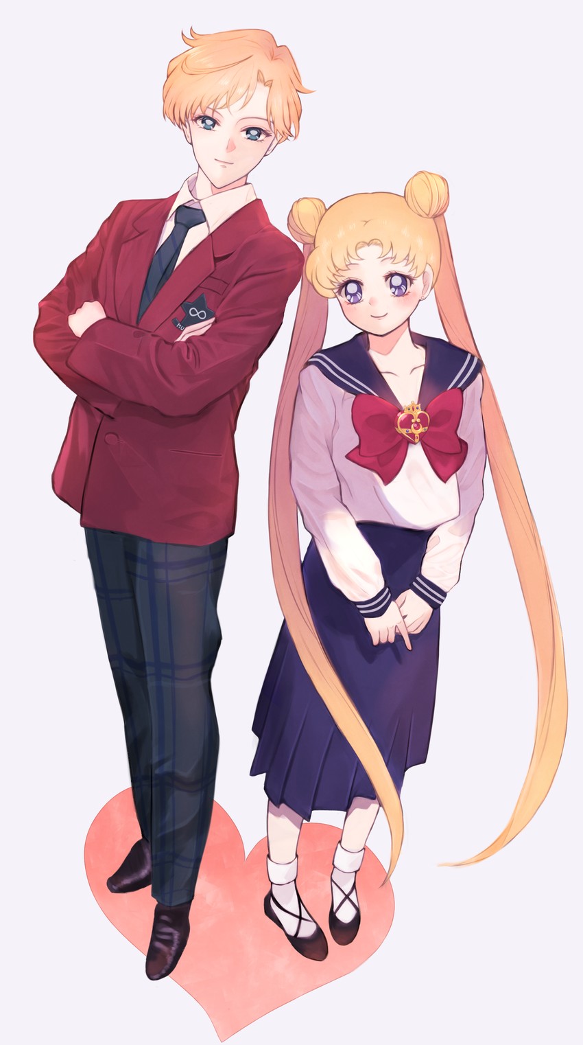 tsukino usagi and ten'ou haruka (bishoujo senshi sailor moon and 1 more) drawn by monsu_1004