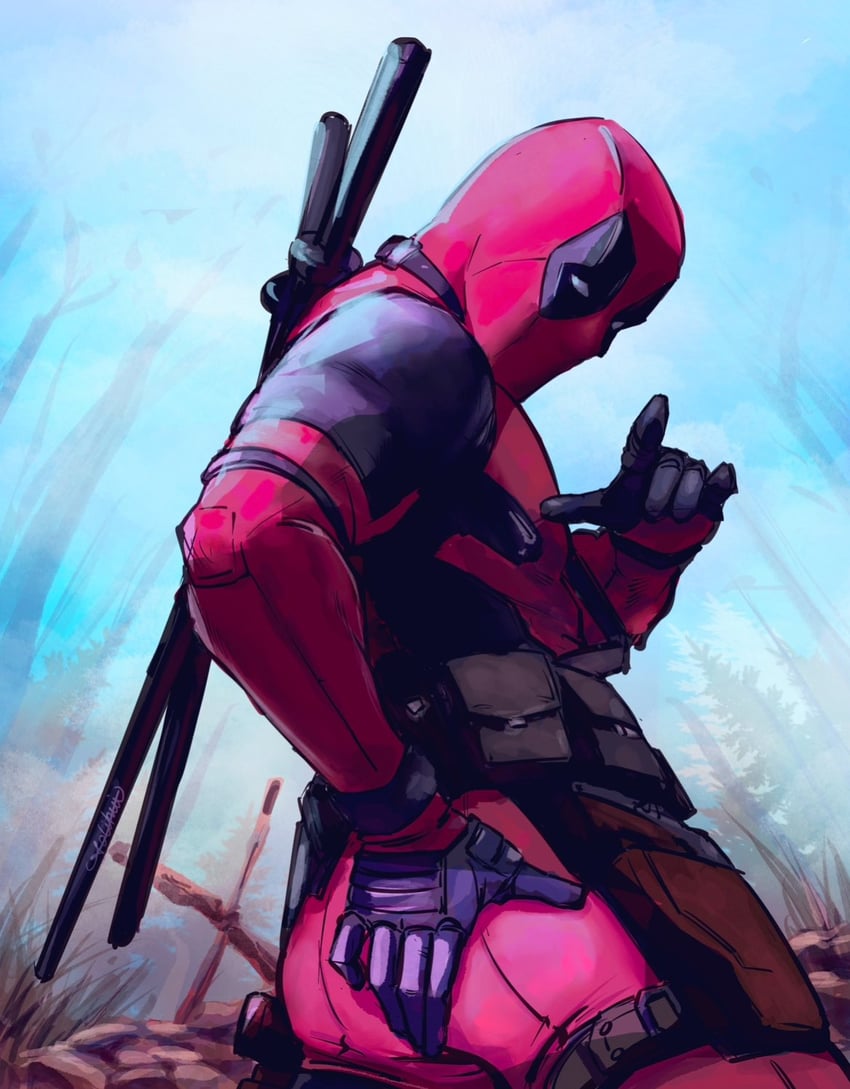 deadpool (marvel and 3 more) drawn by aolihui_art