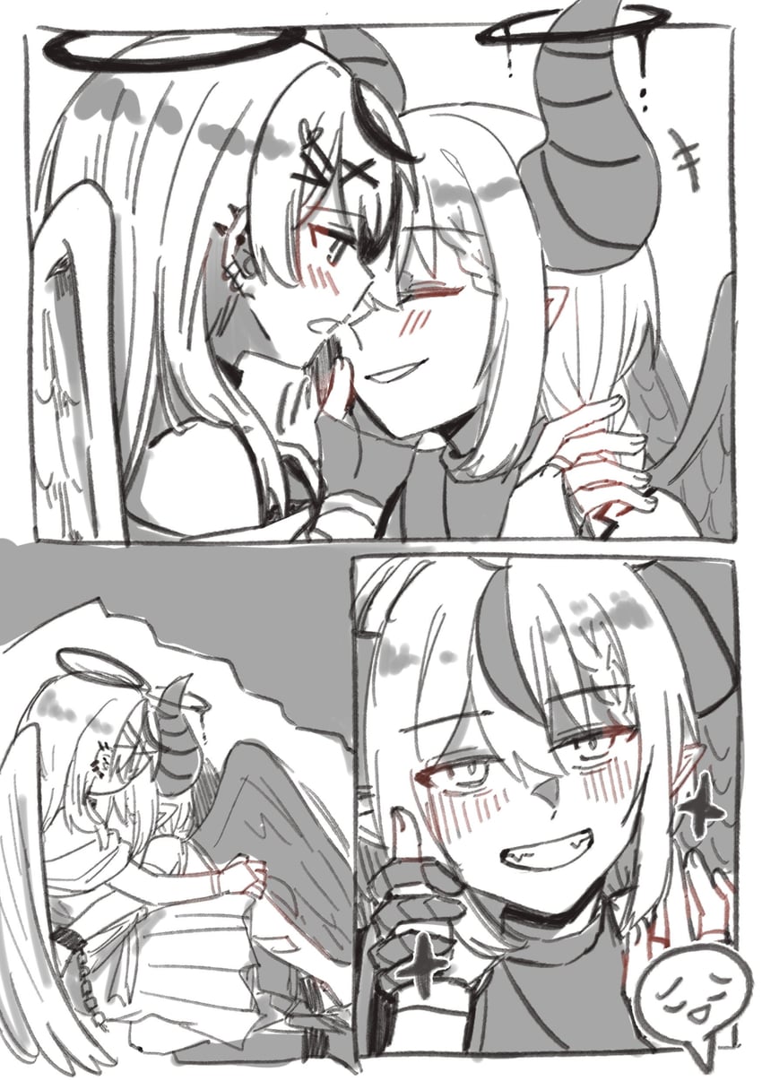 sakamata chloe and la+ darknesss (hololive) drawn by tora_(nanamiiill)