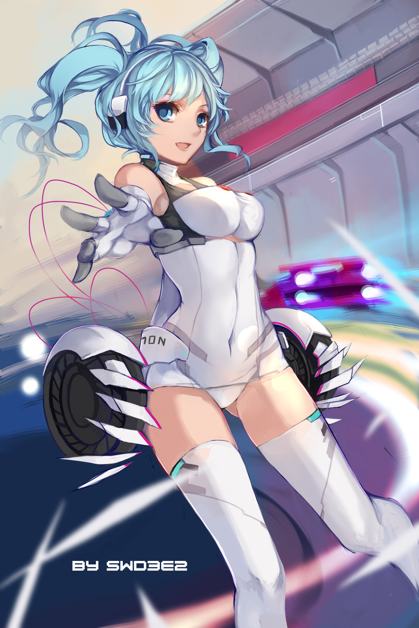 hatsune miku and racing miku (vocaloid and 2 more) drawn by swd3e2