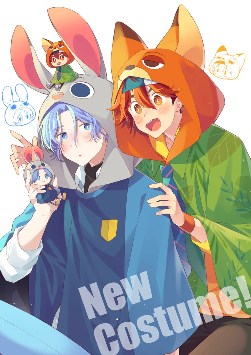 judy hopps, nick wilde, kyan reki, and hasegawa langa (sk8 the infinity and 1 more) drawn by uppi