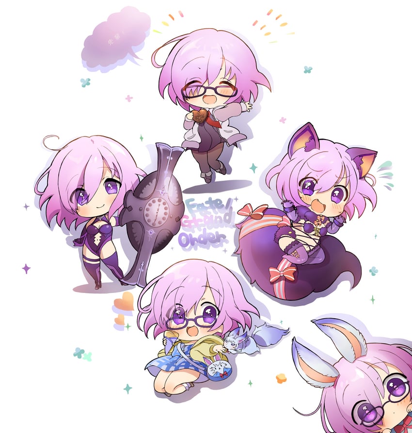 mash kyrielight and fou (fate and 1 more) drawn by bakkanda