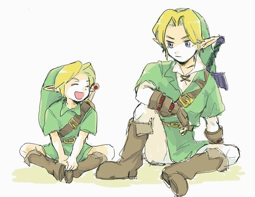 link and young link (the legend of zelda and 1 more) drawn by yamori_(yamoooon21)