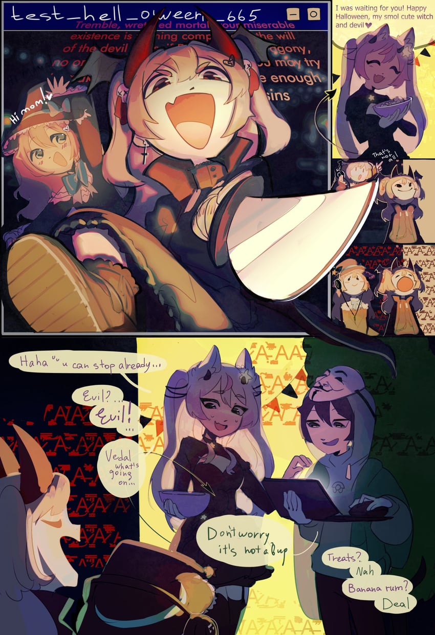 neuro-sama, evil neuro-sama, annytf, and vedal987 (indie virtual youtuber and 4 more) drawn by keshink