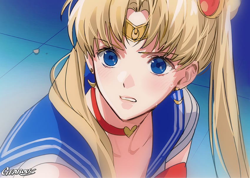 tsukino usagi and sailor moon (bishoujo senshi sailor moon) drawn by gearous