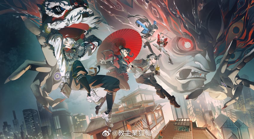 changmingsuo, zhu, fuyun, tong, and xingmu (guilongchao) drawn by dare_no_inarikami