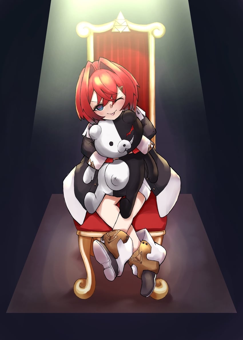 ange katrina and monokuma (nijisanji and 2 more) drawn by kuro_yome