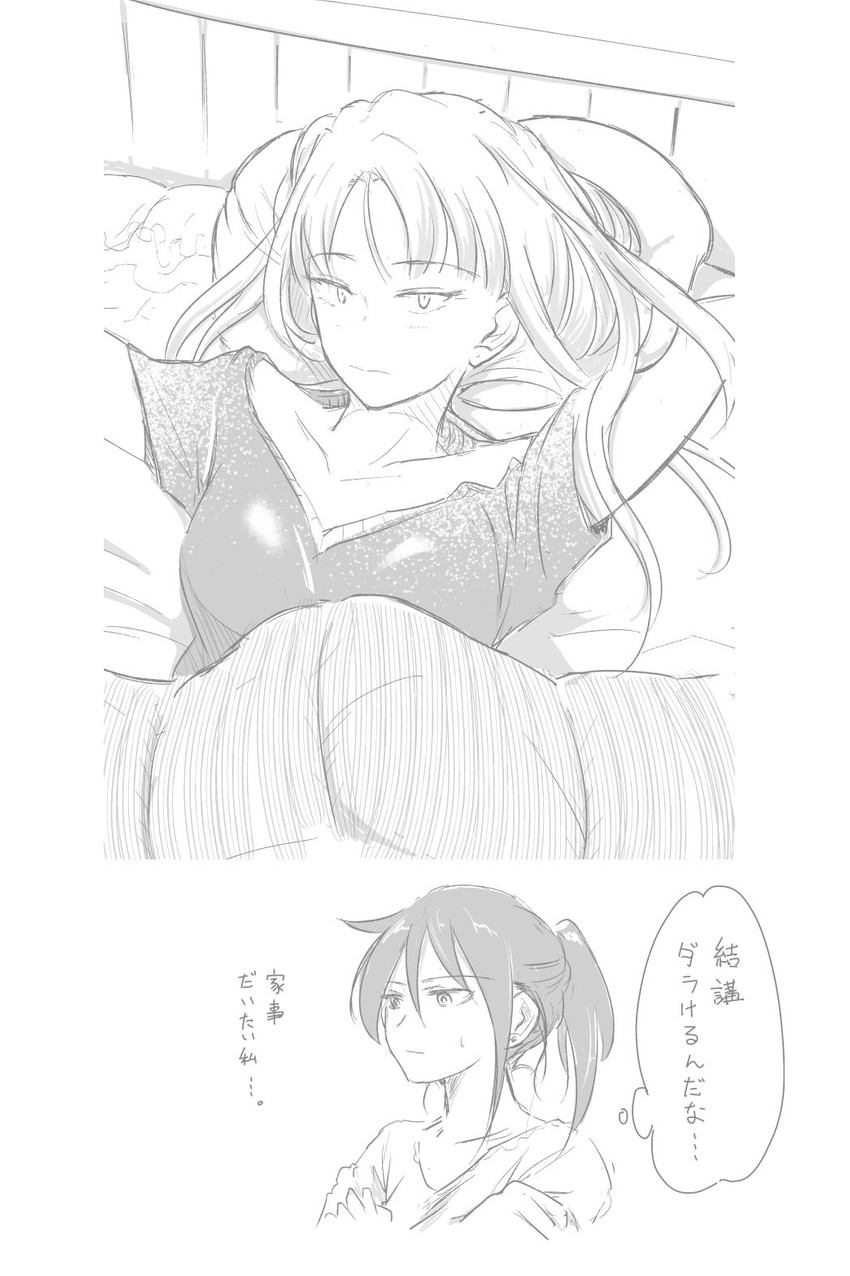kuroki tomoko and katou asuka (watashi ga motenai no wa dou kangaetemo omaera ga warui!) drawn by ueshi_poru