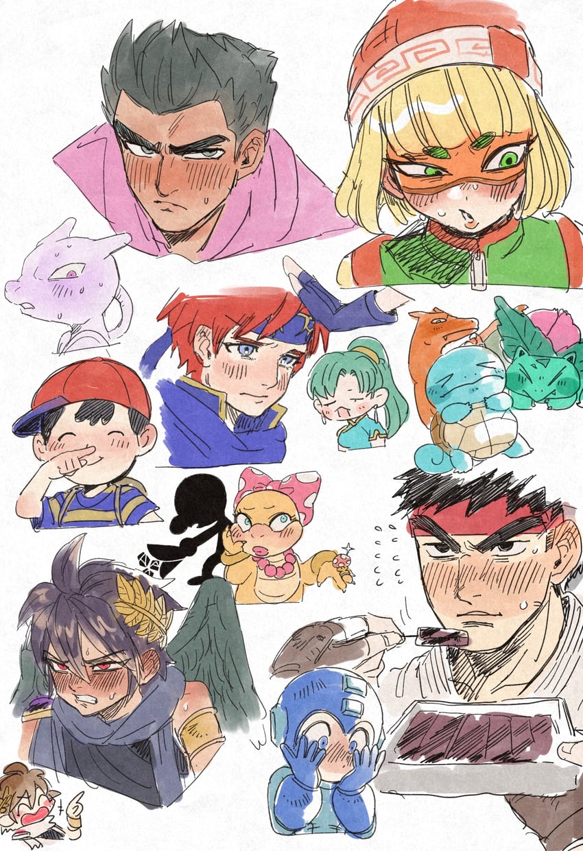 charizard, lyn, ryu, pit, squirtle, and 10 more (pokemon and 13 more) drawn by dancho_no_mori