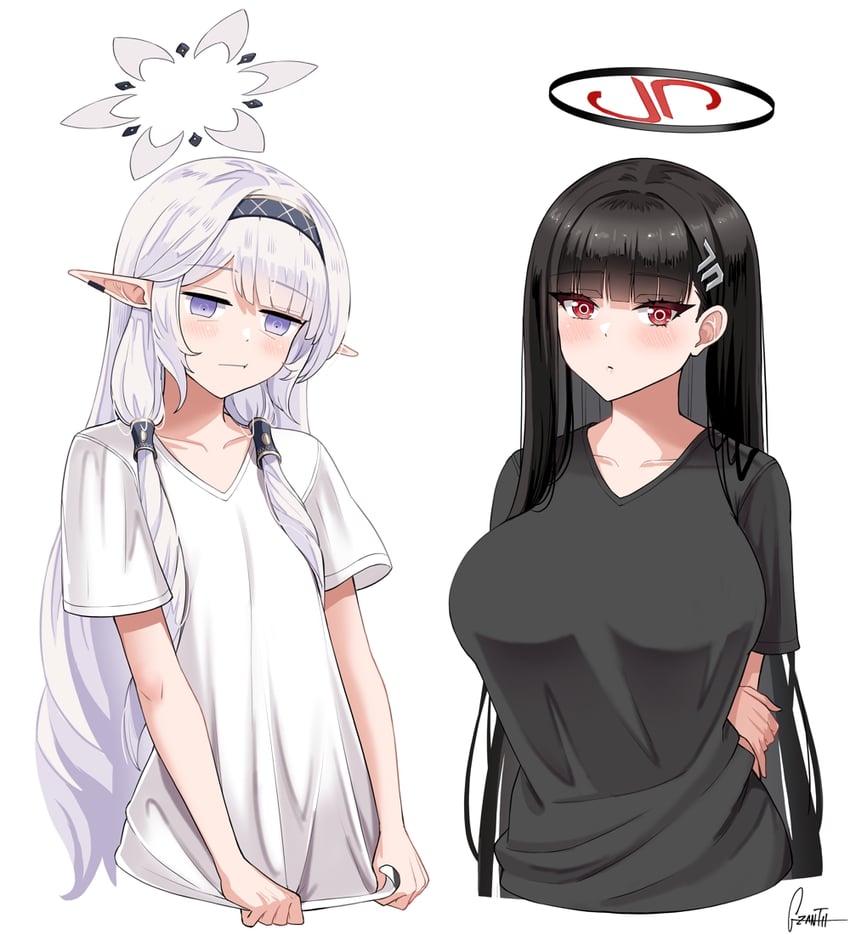 rio and himari (blue archive) drawn by gzanth