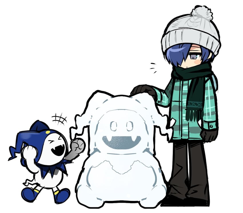 yuuki makoto and jack frost (persona and 2 more) drawn by jjjjtaaaku