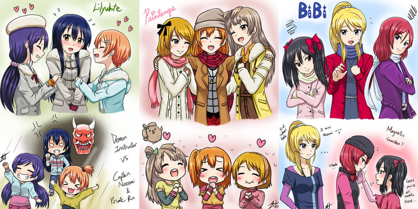 nishikino maki, tojo nozomi, sonoda umi, yazawa nico, ayase eli, and 4 more (love live! and 1 more) drawn by athyra